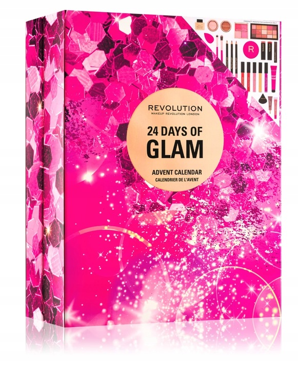 KALENDARZ ADWENTOWY Z KOSMETYKAMI MAKEUP REVOLUTION 24 DAYS OF GLAM