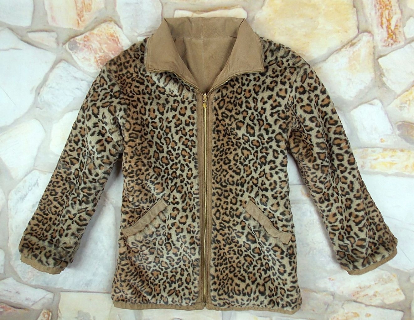 WINLIT kurtka kozuch skórzany dwustronny L/XL Zapięcie zamek