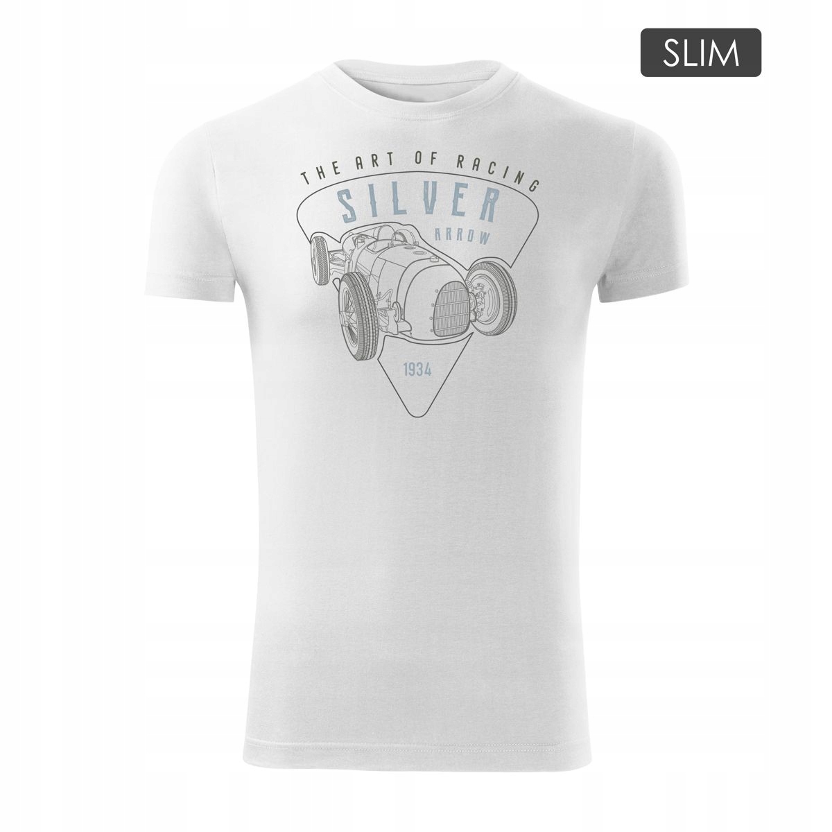 

Koszulka z samochodem F1 Silver Arrow Slim męska