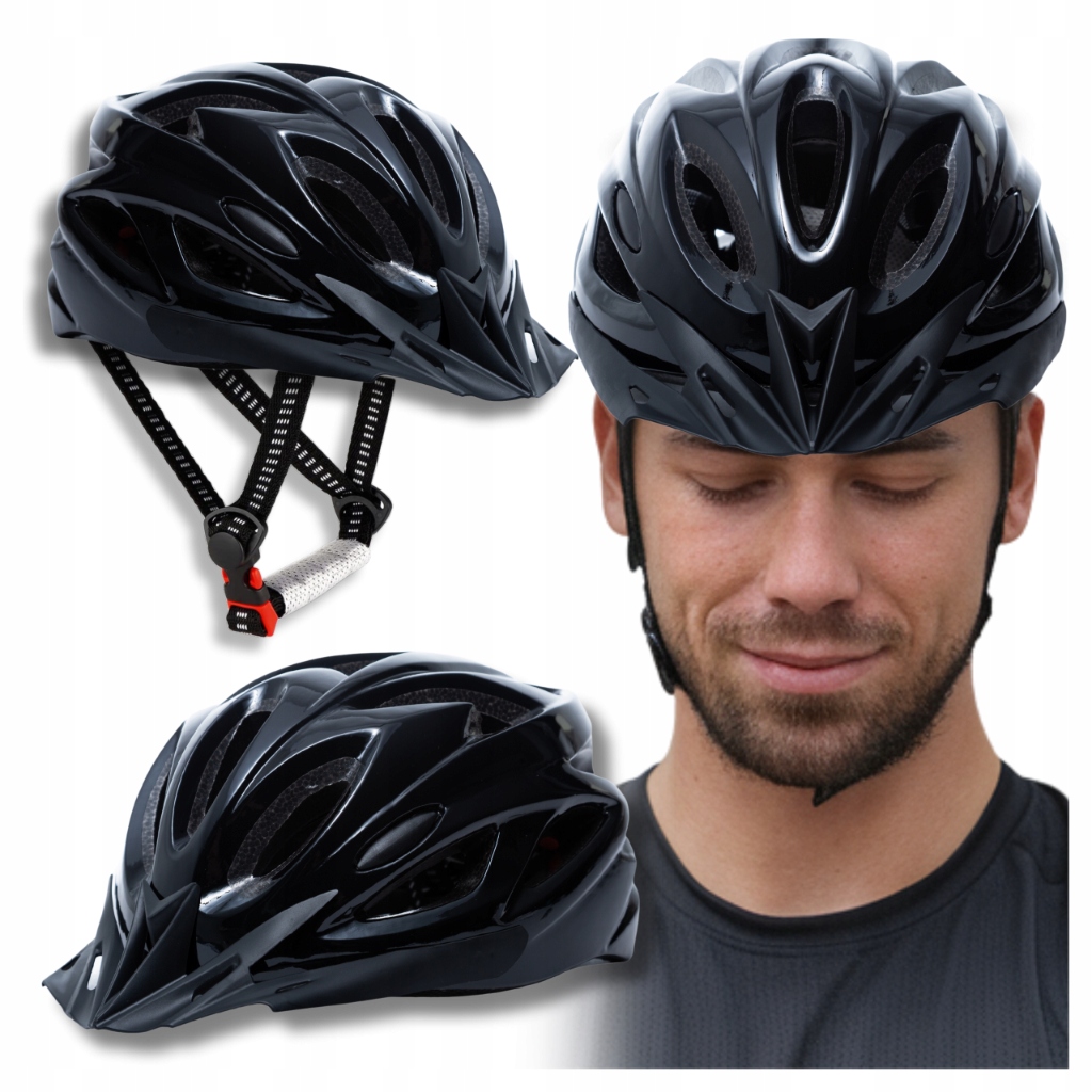Kask Rowerowy Męski Mtb z Daszkiem Szosowy na Rower Miejski Uniwersalny