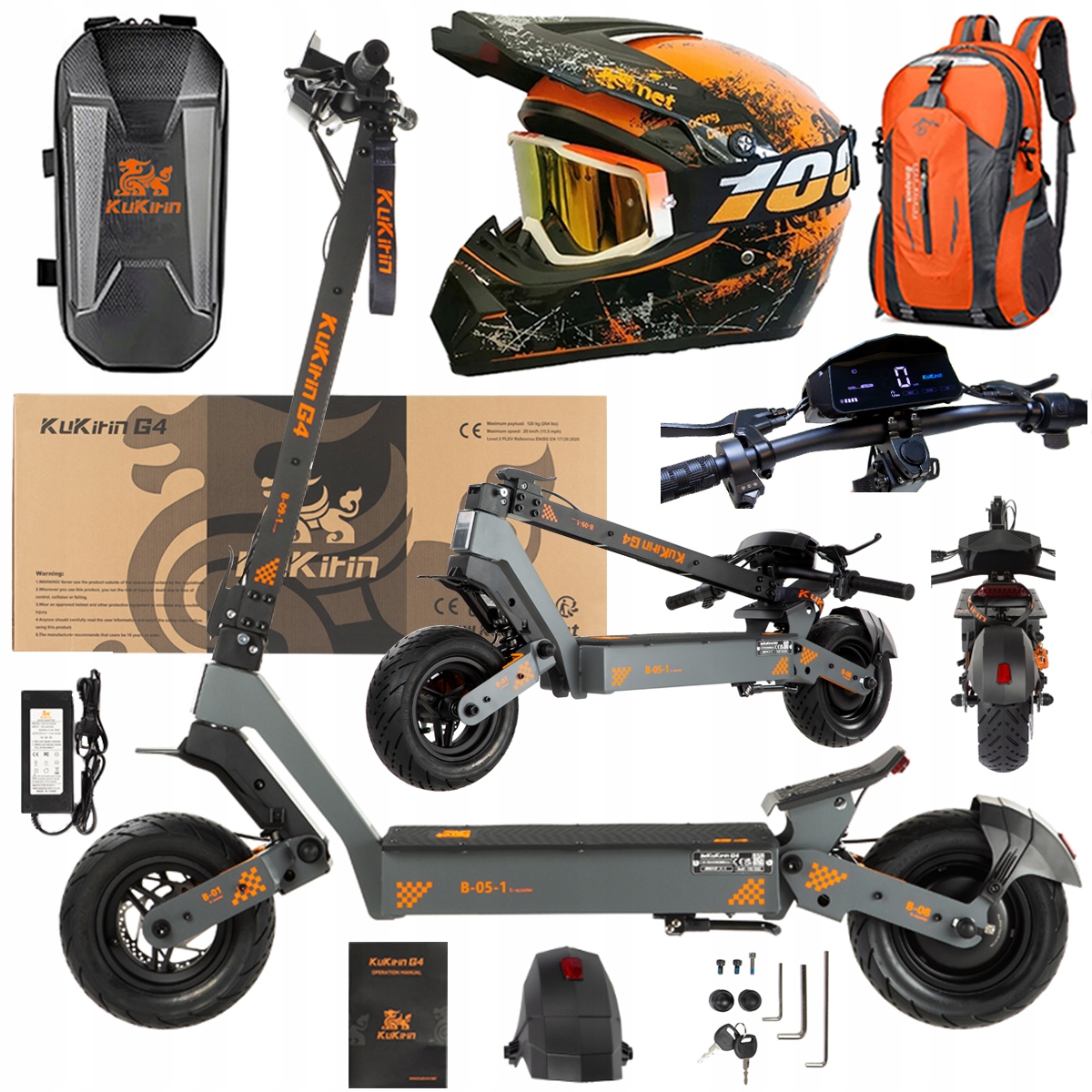 KuKirin G4 Skládací elektrická vozidla 2000W 70KM/H 60V 20Ah 75km Dárek