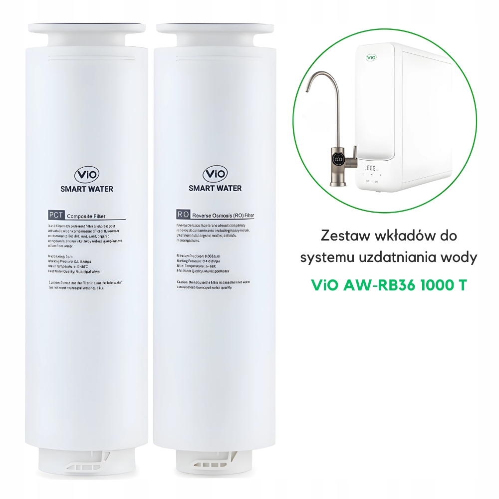 Sada x2 vyměnitelných filtrů pro systém čištění vody Vio AW-RB36 1000 T