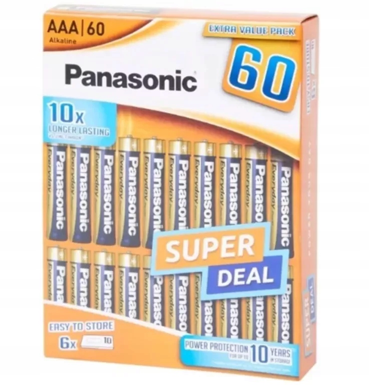 Bateria alkaliczna Panasonic AAA (R3) 60 szt.