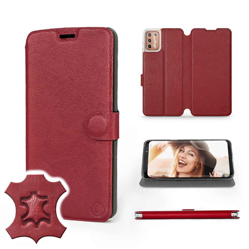 

Etui Mobiwear do Motorola Moto G9 Plus - Dark Red