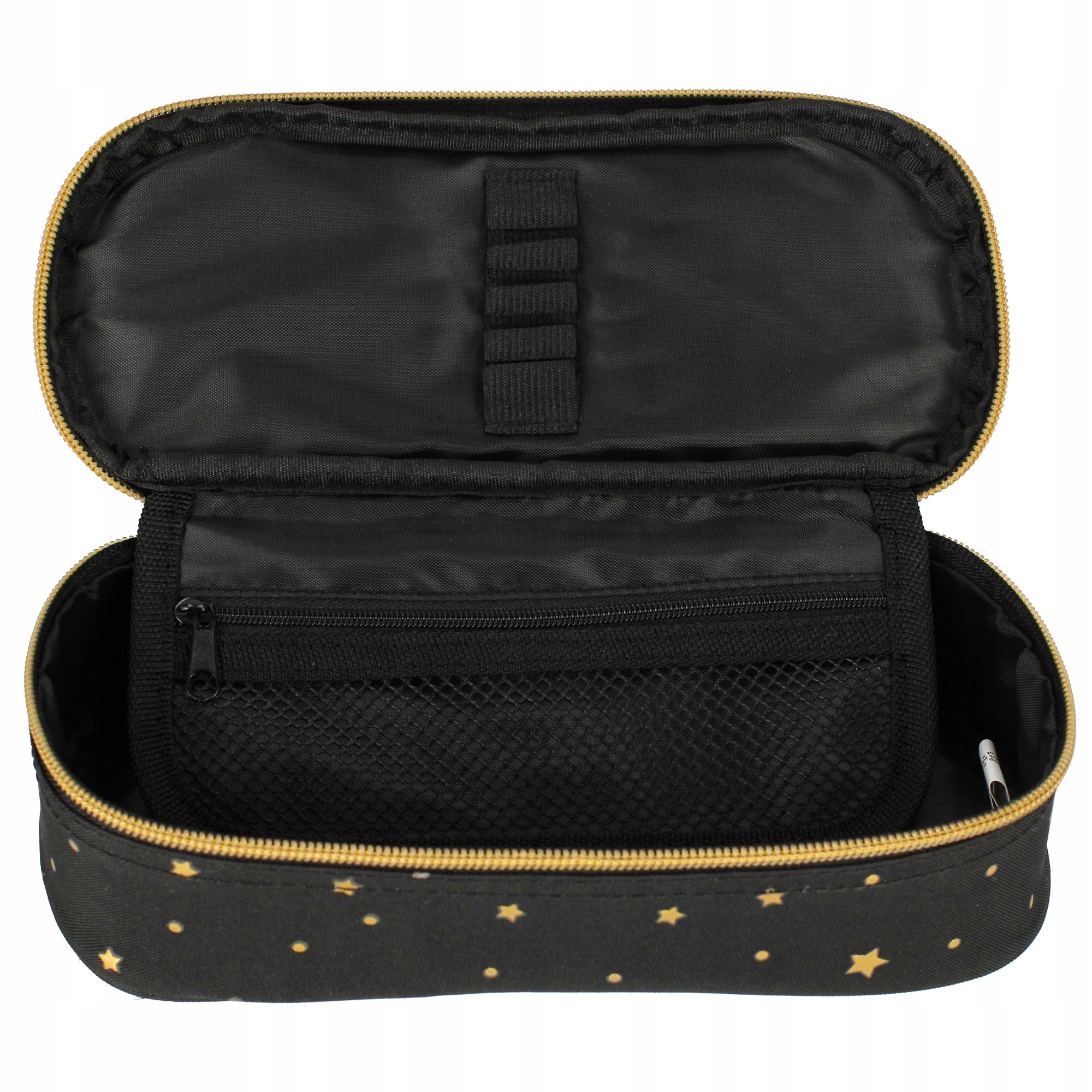 PIÓRNIK SASZETKA TUBA CZARNA USZTYWNIONA ZŁOTE KOTKI KOT DLA DZIEWCZYNKI Kod producenta 507690