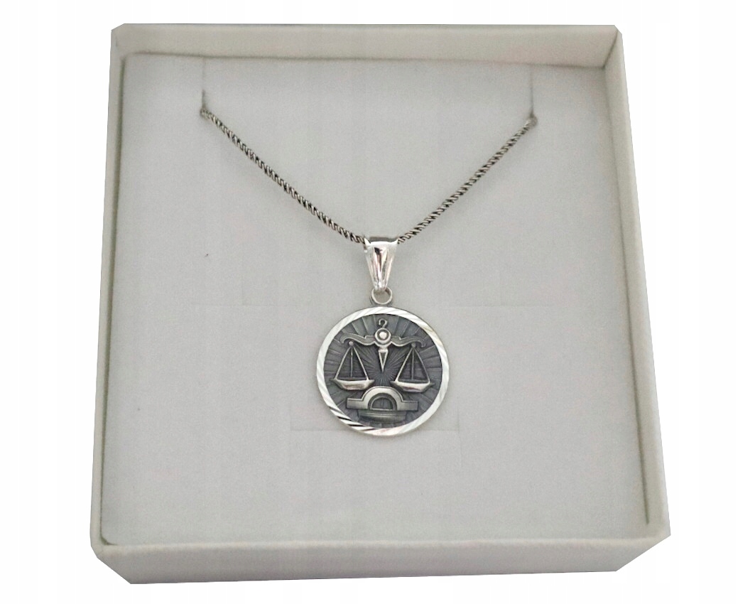 

Srebrny naszyjnik znak zodiaku Waga 925