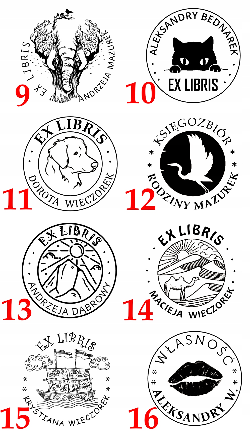 PIECZĄTKA OKRĄGŁA EX LIBRIS STEMPEL 6 CM PODUSZKA Kod producenta ex libris gryf 60 mm
