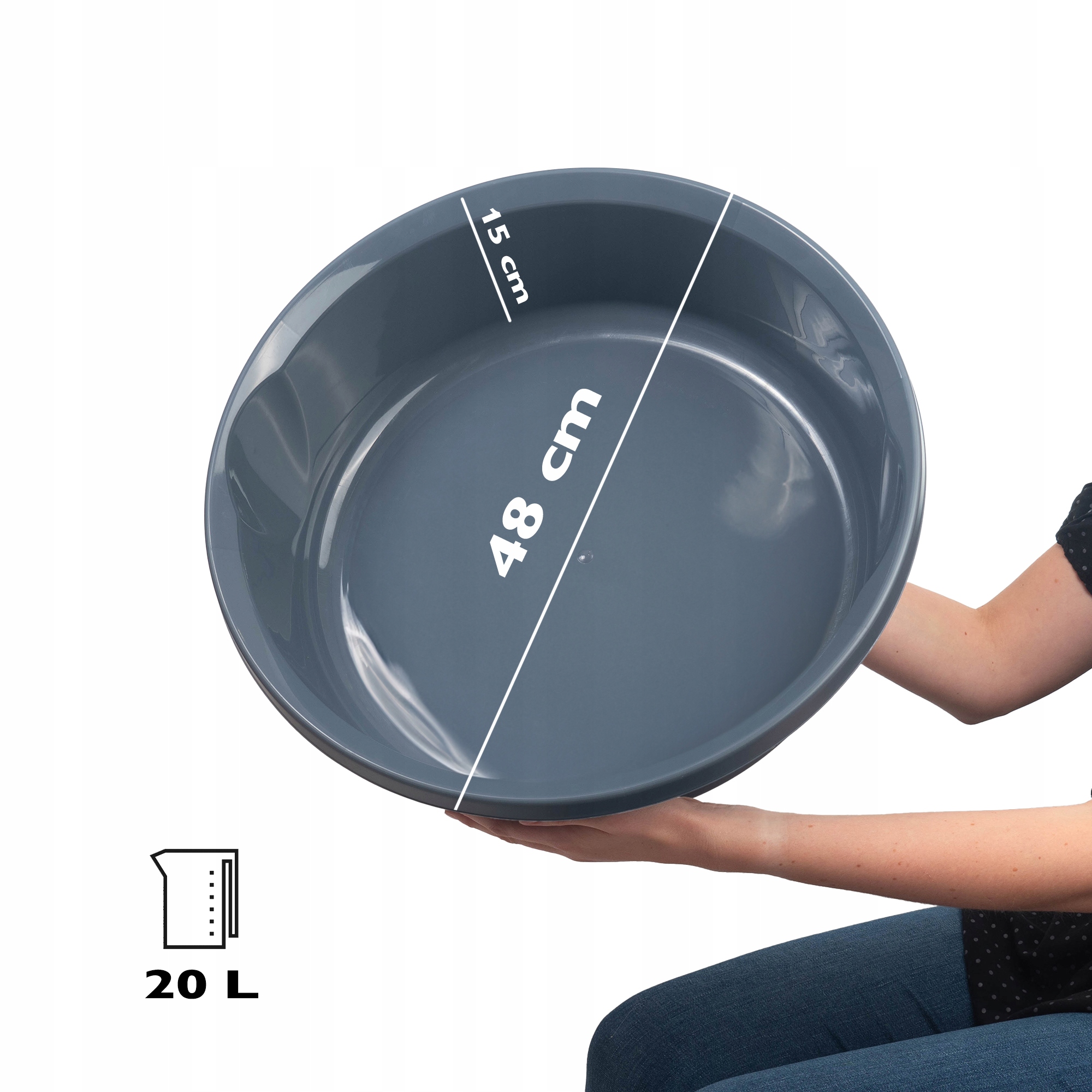 MISKA PLASTIKOWA 20L MIEDNICA CIEMNOSZARA Kod producenta K9446