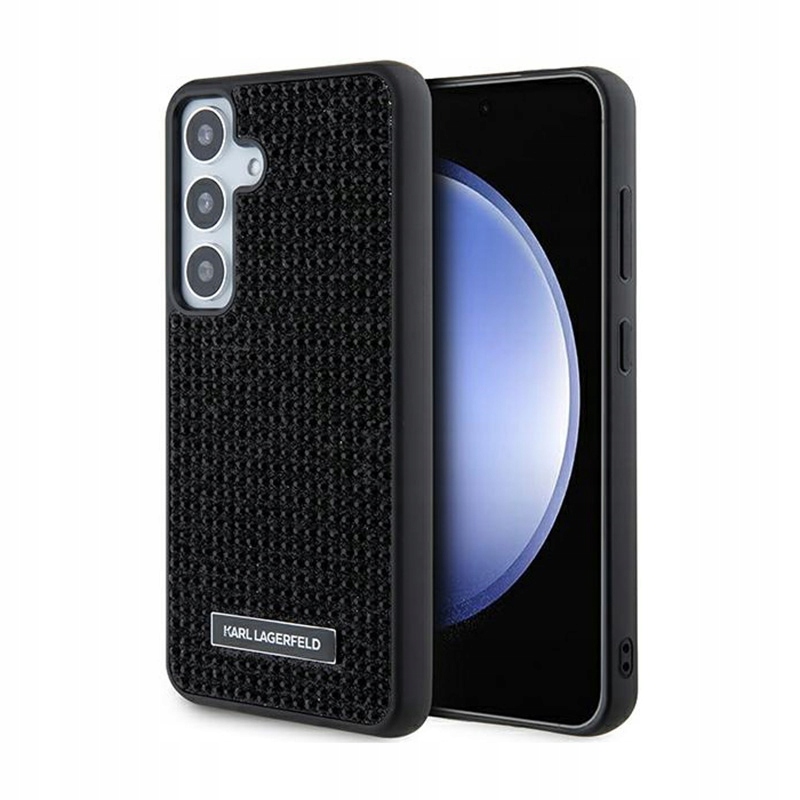 Karl Lagerfeld Rhinestone Metal Logo Pouzdro pro Samsung Galaxy S24 (černé)