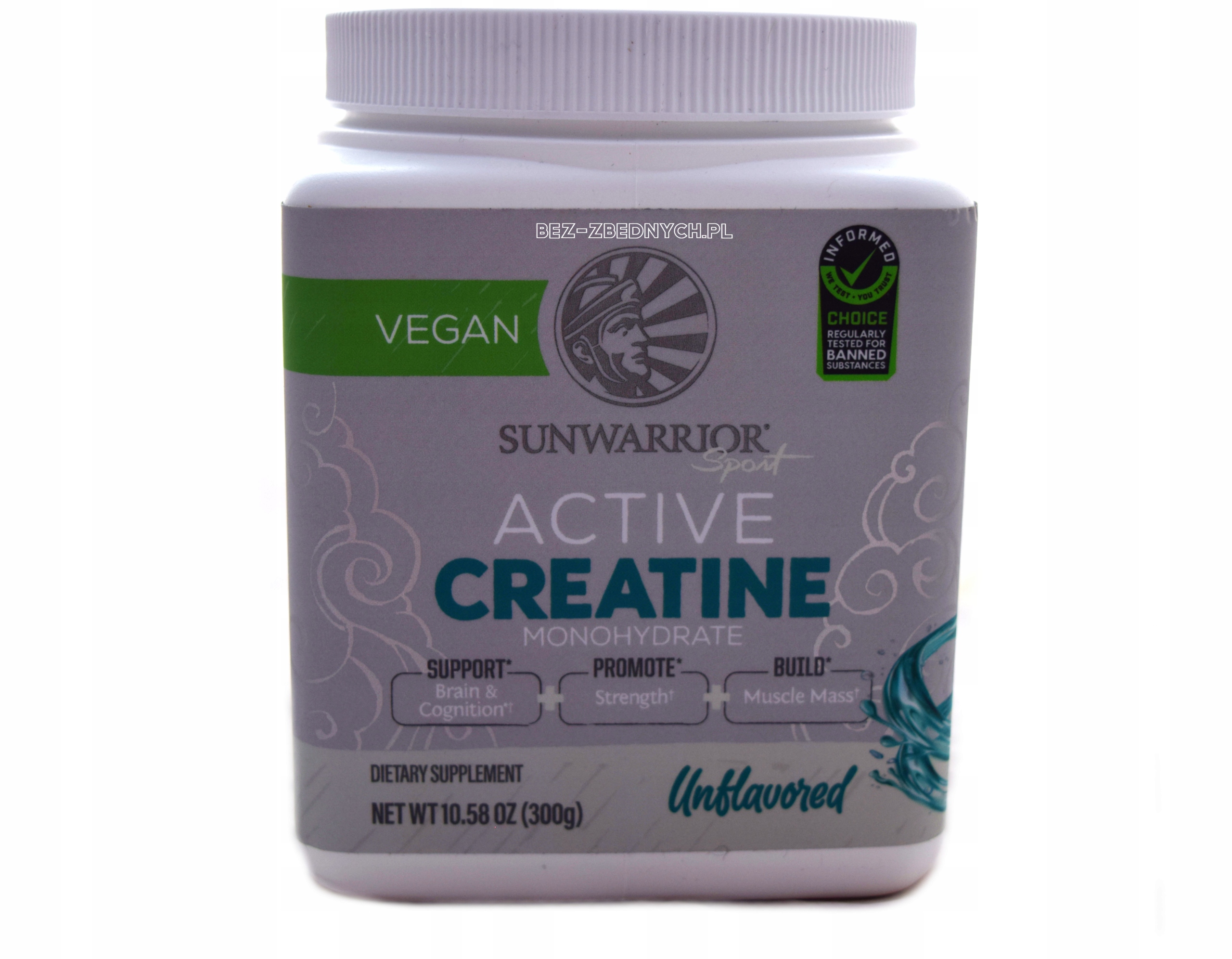 Sunwarrior Active Creatine Monohydrate 300 g Vegan Kreatin Monohydrát Pure