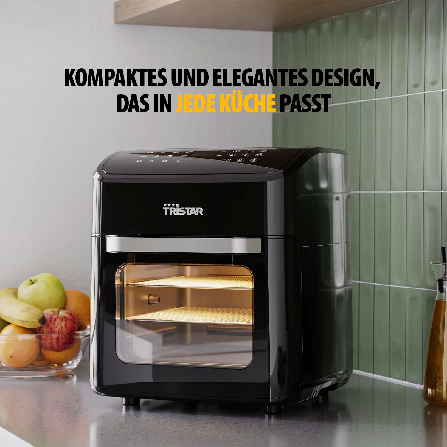TRISTAR Mini Piekarnik Frytkownica Beztłuszczowa 2w1 12L 1800W 12 Programów — miniatura 7