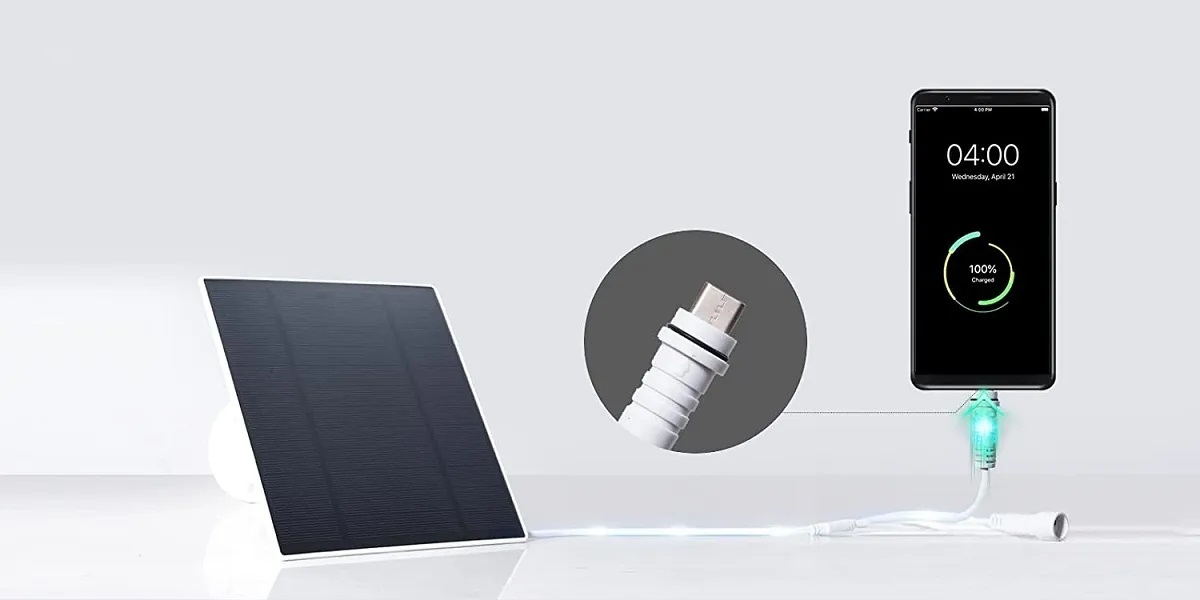 PANEL SŁONECZNY 5W DO KAMER 6-12V NA BATERIE TYP C Moc 5 W