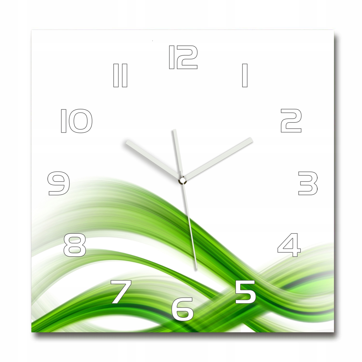 

Szklany duży zegar wiszący Abstrakcja fala 60x60cm