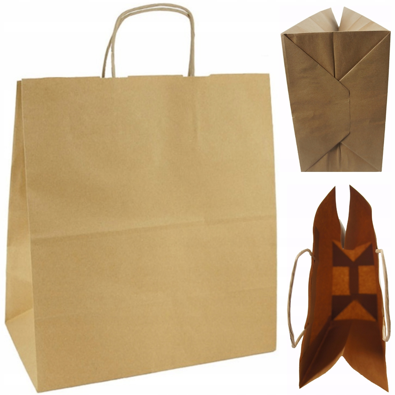 

Torba eko torebki papierowe szare 100 szt 30x17x34