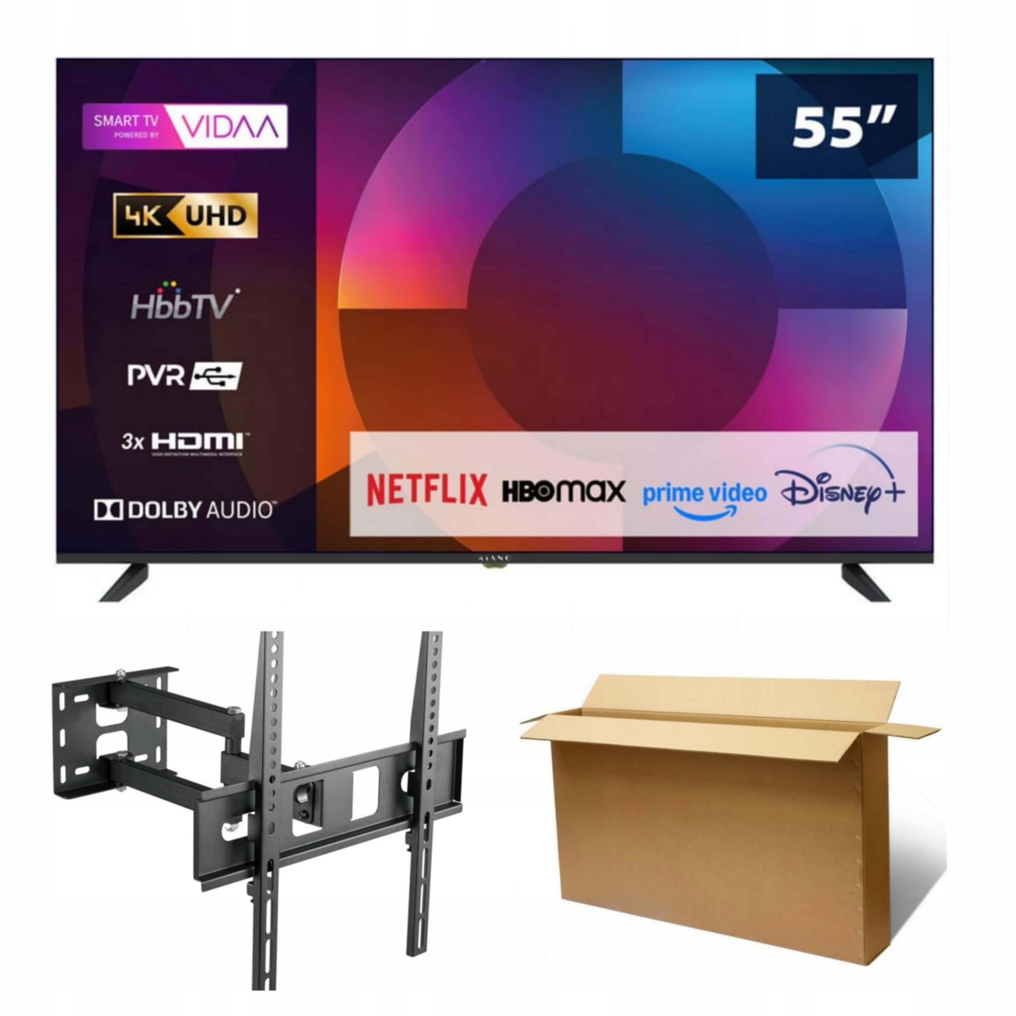 Kiano Elegance 55" LED 4K Smart TV VIDAA DVB-T2