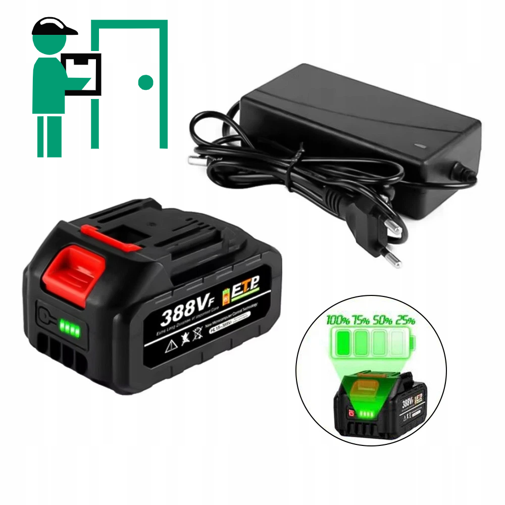 Sada Akumulátor 18V/21V 388VF Baterie Li-ion Pro Makita S Led Nabíječka