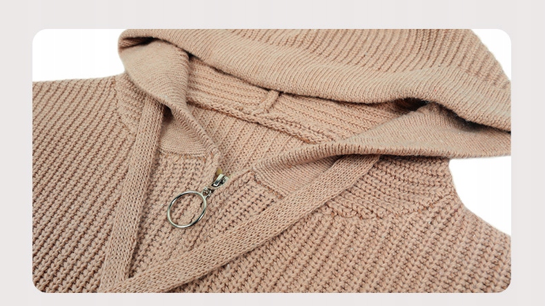 ROZPINANY DAMSKI SWETER KARDIGAN KAPTUR NA ZAMEK Materiał dominujący poliester