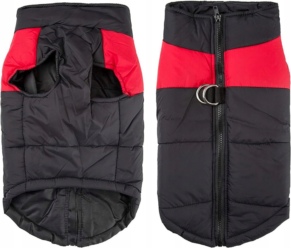 Levně Zimní Zateplená Bunda Pro Psy, Černo Červená