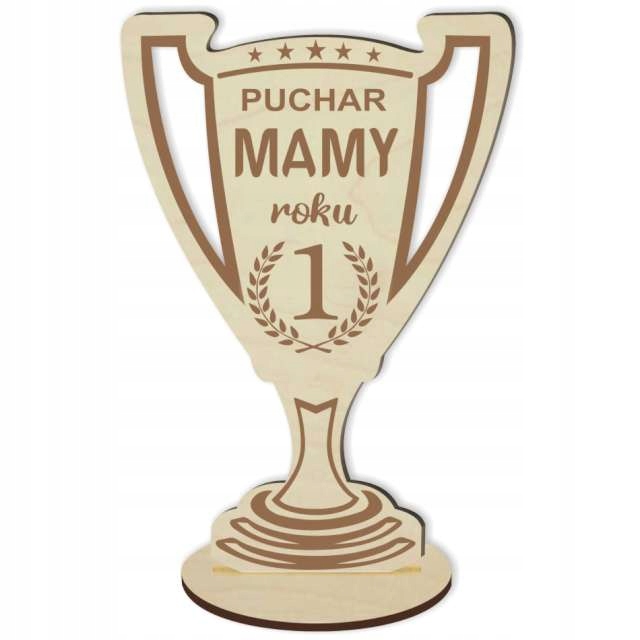 

Puchar Mamy Roku drewniany Dzień Matki laur