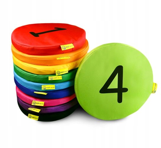 Poduszki kolorowe Liczby 1-10 przedszkole. Kodura