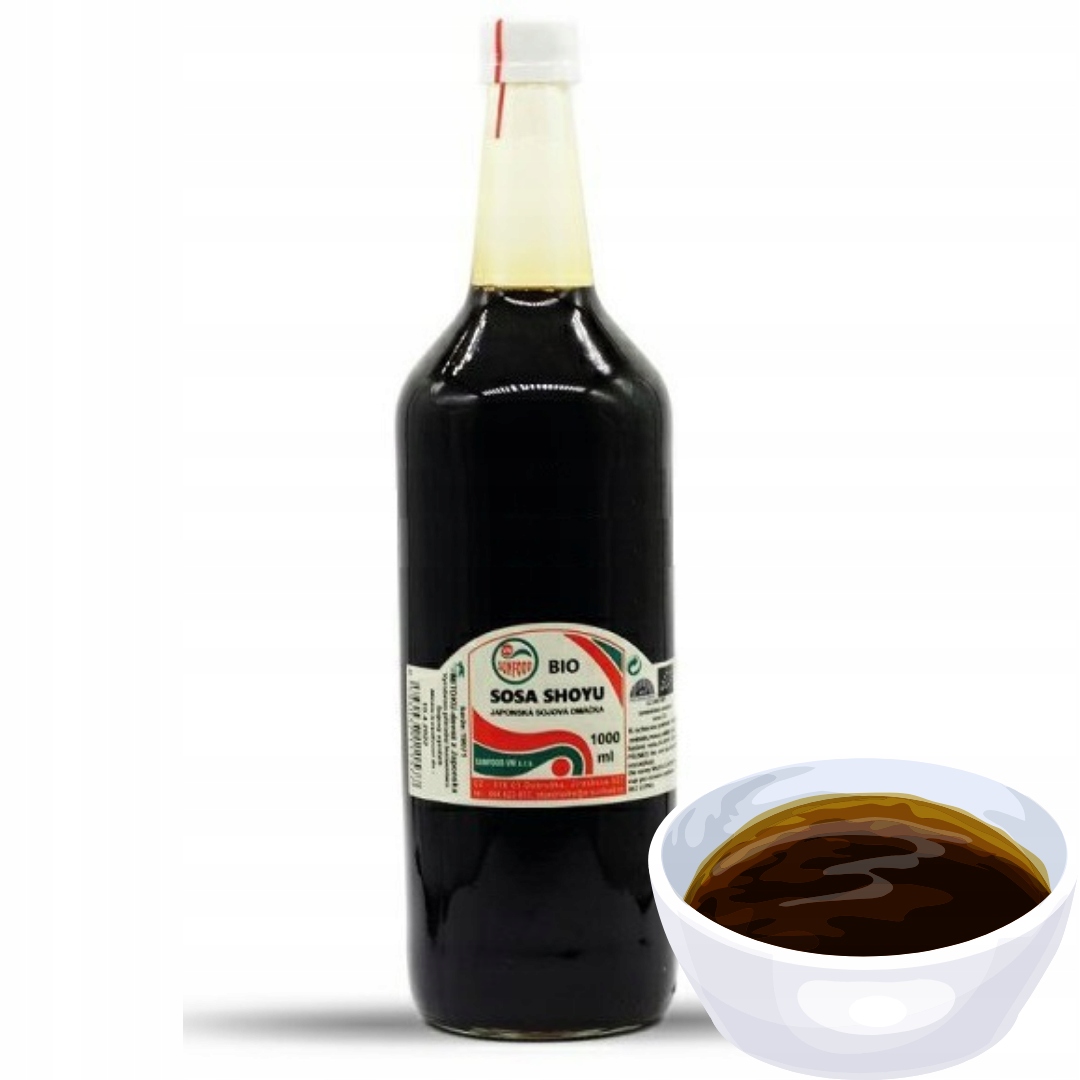 Levně Japonská Originální sójová omáčka Shoyu Bio Ekologická 1 l Sunfood Skleněná Bota
