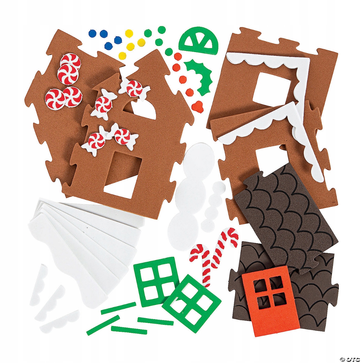 DOMEK ŚWIĄTECZNY PIANKOWE PUZZLE ŚWIĄTECZNE 3D DOM CHATKA Z PIERNIKA DIY Liczba elementów 180