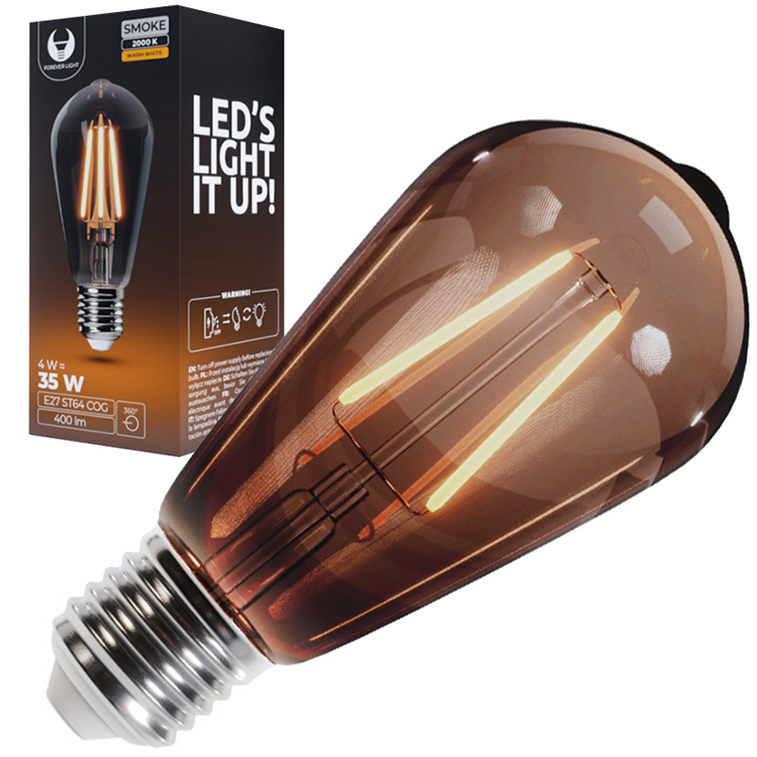 

Żarówka Led Filament Dymiona Cog E27 ST64 4W 400lm