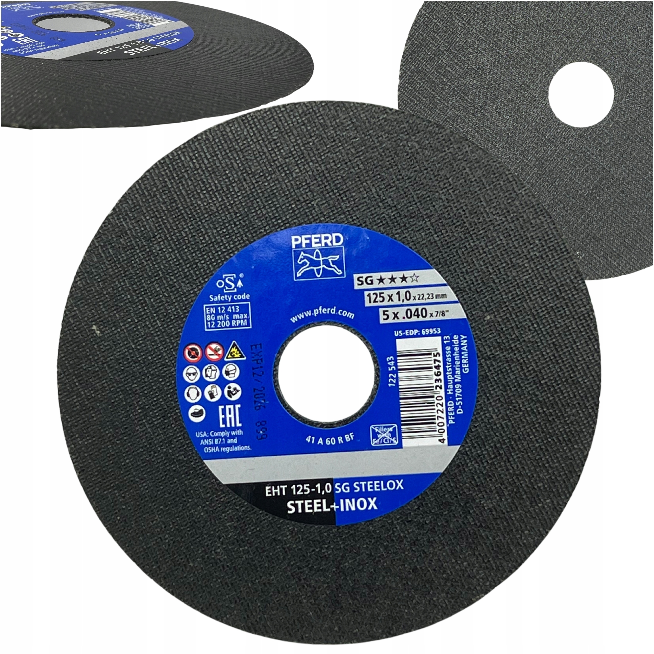 Pferd Tarcza Tarcze Do Cięcia Stali Metalu 125x1,0 Inox Sg 25szt.