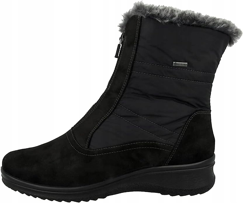 ARA ŚNIEGOWCE DAMSKIE CZARNE NA ZAMEK 40 2SŻJ