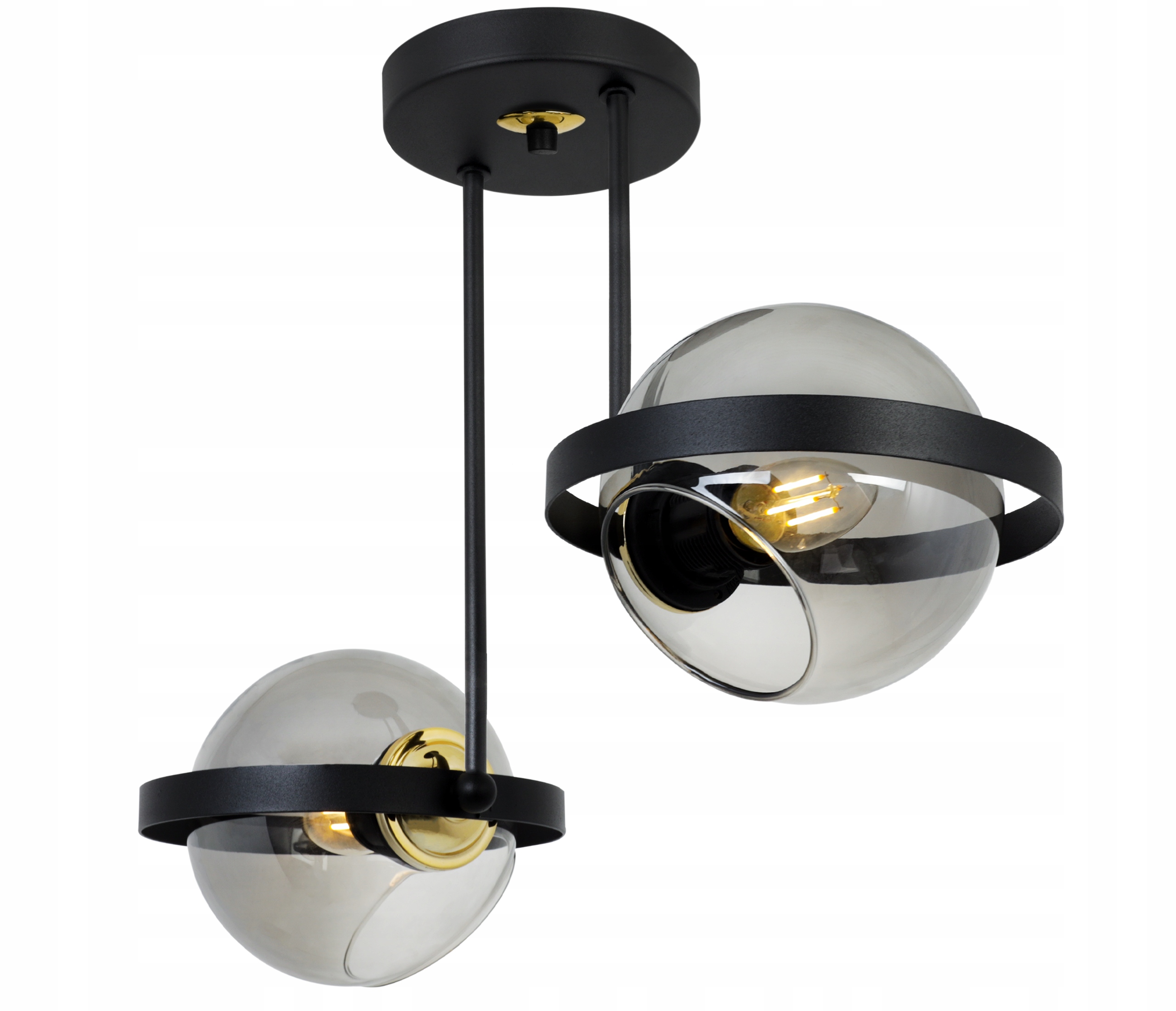 

Nowoczesna Lampa Wisząca Szklana Grafit Pierścień