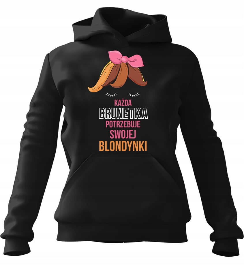 Každá brunetka s kapucí svou blondýnku Mikina , černá, velikost L