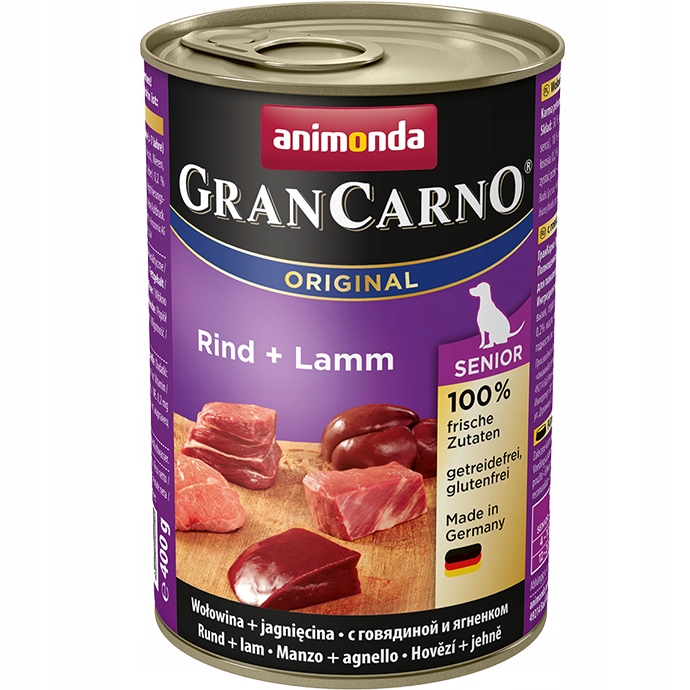 Animonda Grancarno Senior hovězí a jehněčí maso – vlhké krmivo pro psy –...