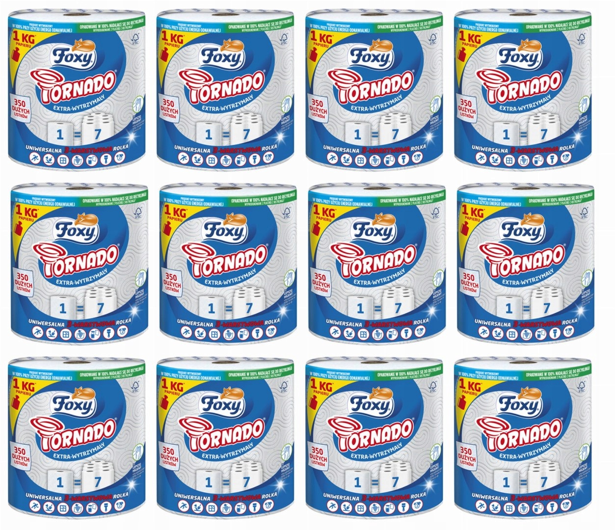 Levně Papírový ručník Foxy Tornado 12 ks Foxy