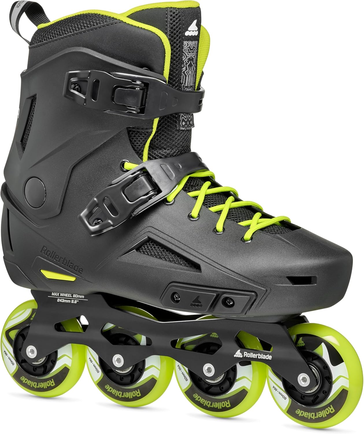 ŁYŻWY ROLKI INLINE SKATE 2024 BLACK/LIMONKA UNIWERSALNE