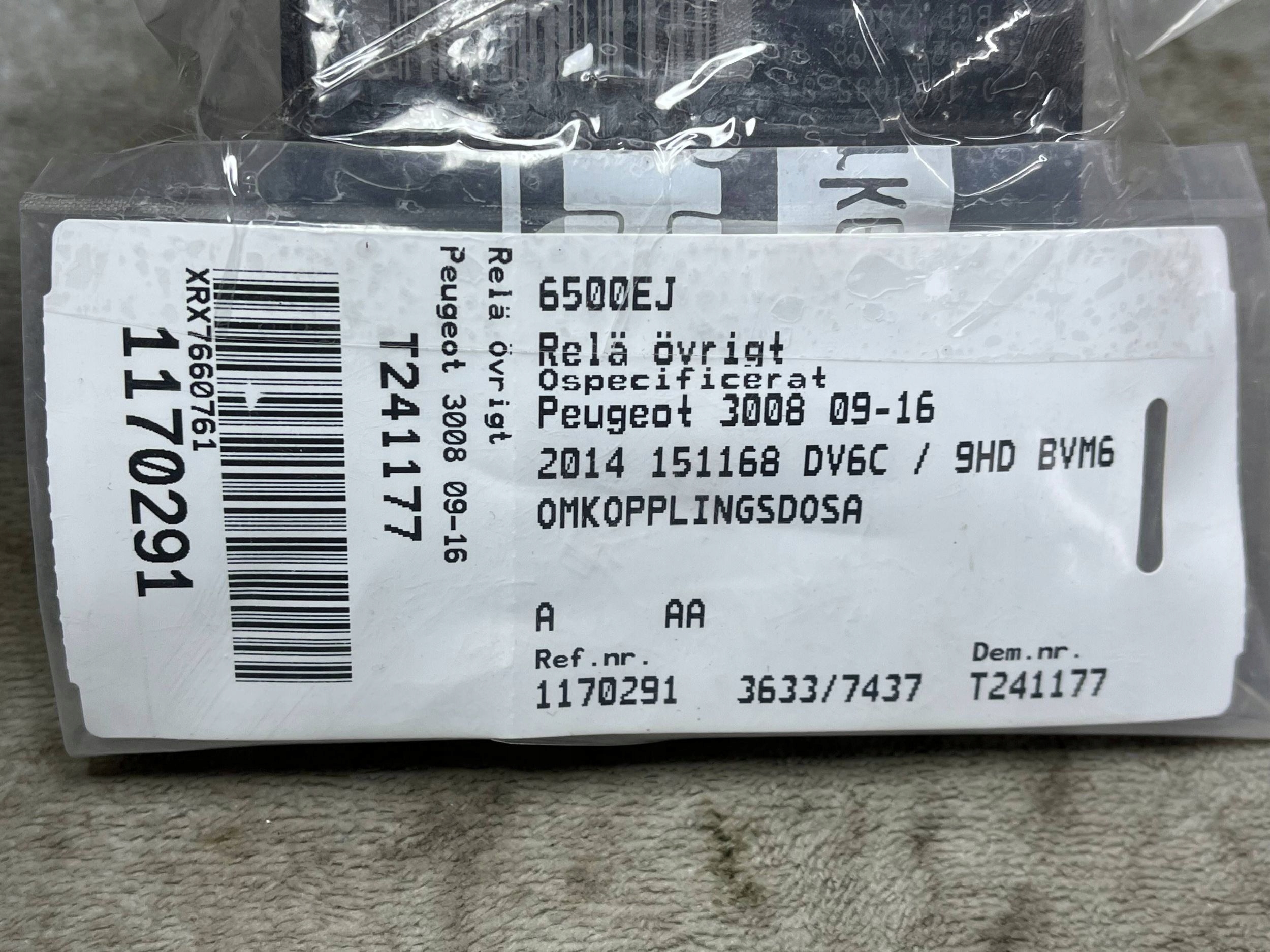 relay plugs zarowych Peugeot 9662570880 !J