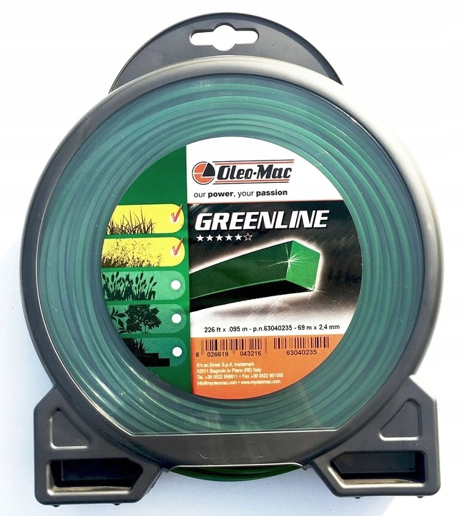 

Żyłka tnąca kwadrat Oleo-mac 2,4mm/69m 63040235