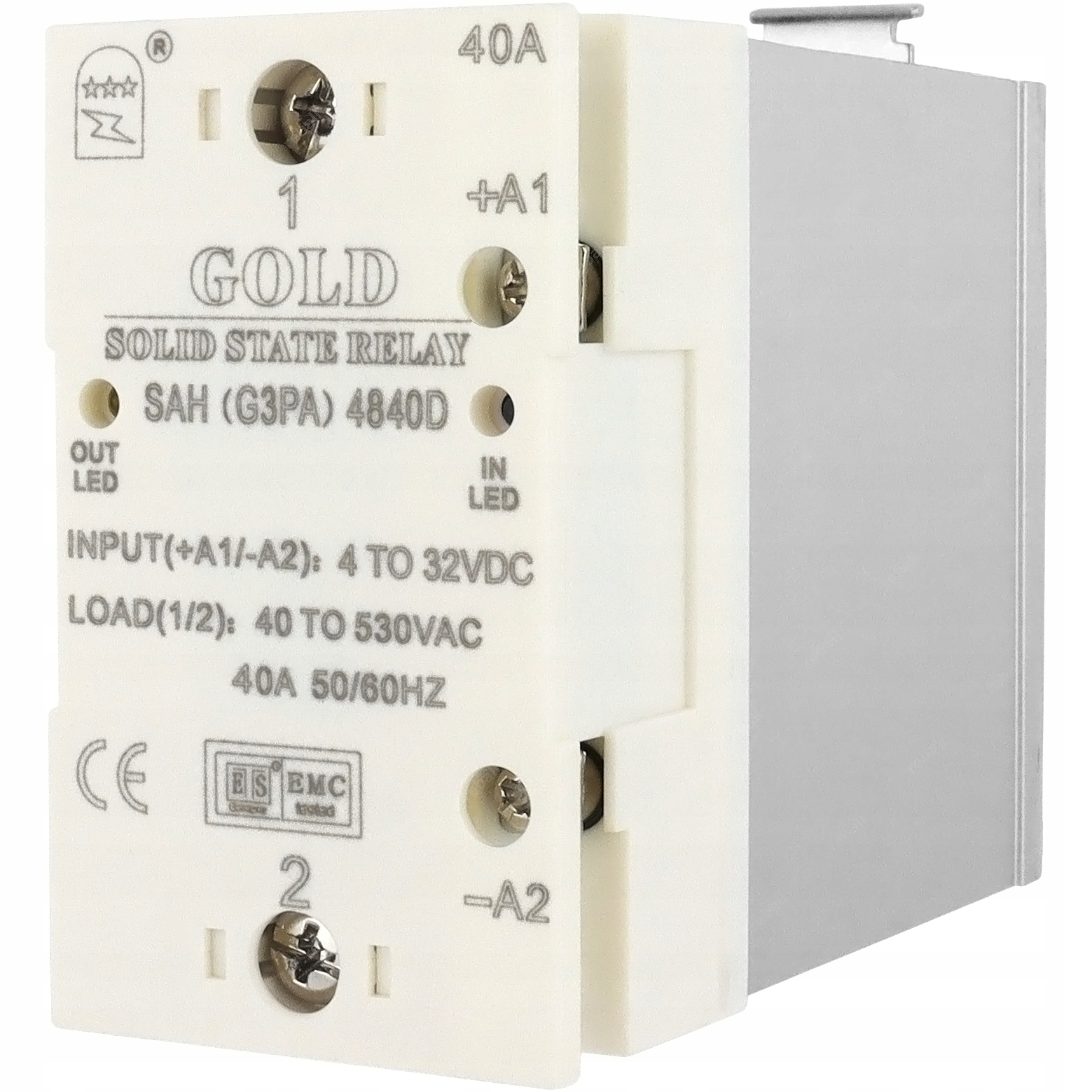 Relé Ssr 230V Polovodičové Gold Ssr 40A DC Ac Kolejnice Din Chladič