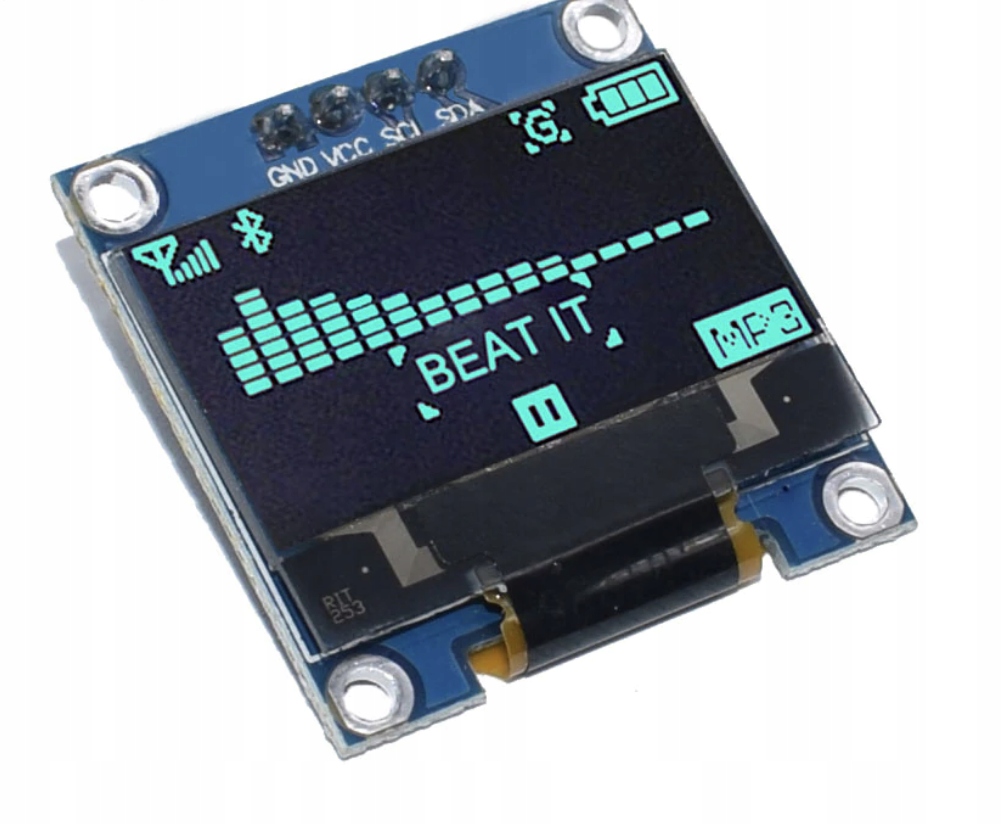 Niebieski wyświetlacz 0.96 OLED i2C 3-5V SSD1306 128*64 jasny do Arduino