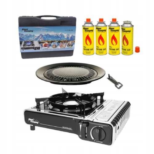 Plynový vařič 4 kartuše grilovací deska