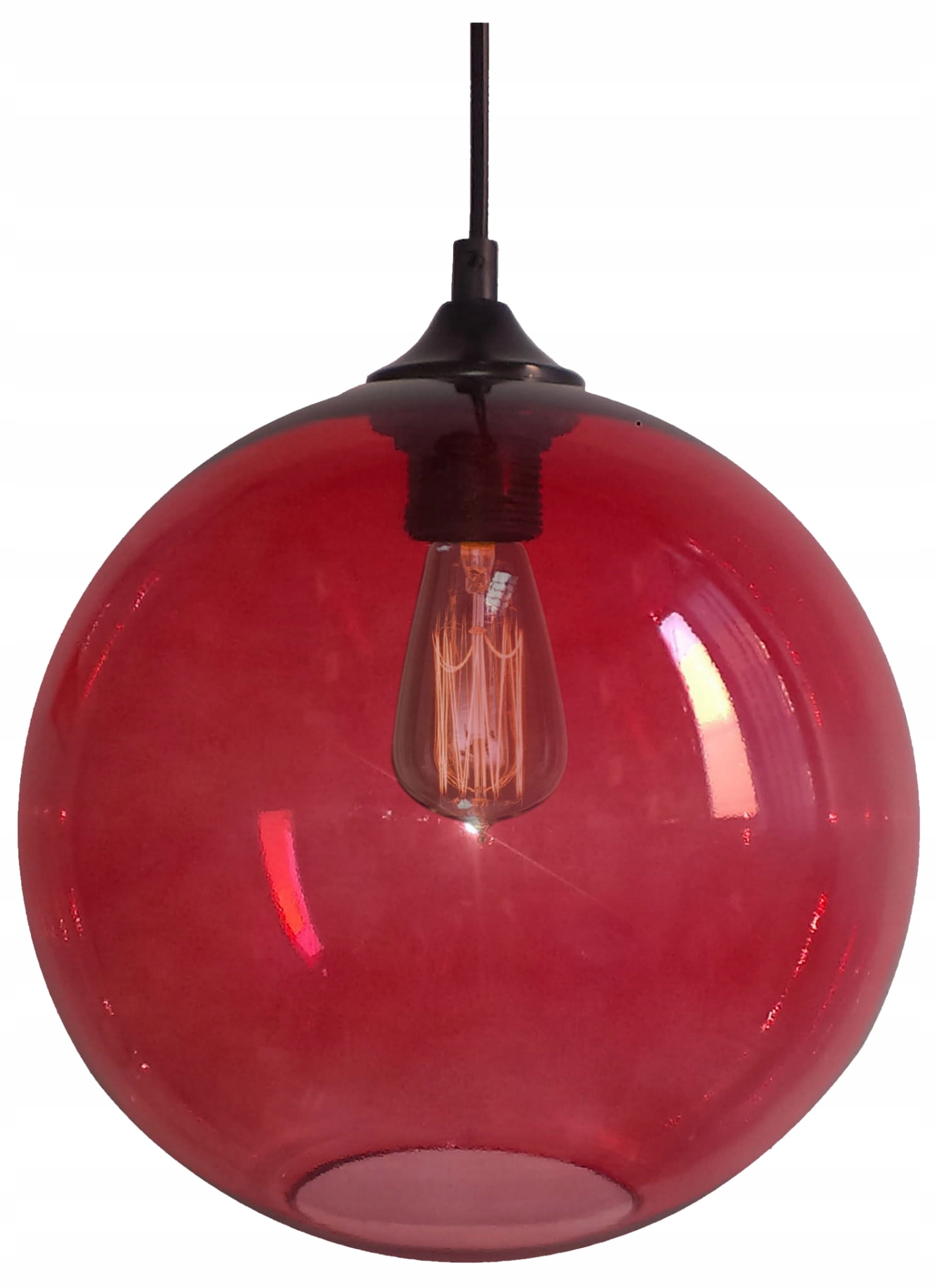 Candellux Závesná lampa Edison čierna, sklo, E27, nastaviteľná