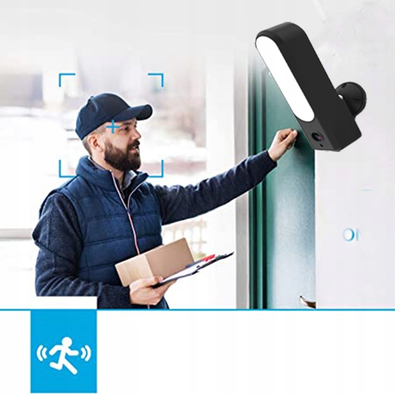 KAMERA Z LAMPĄ LED BEZPRZEWODOWA ZEWNĘTRZNA WIFI Zasięg podczerwieni 30 m