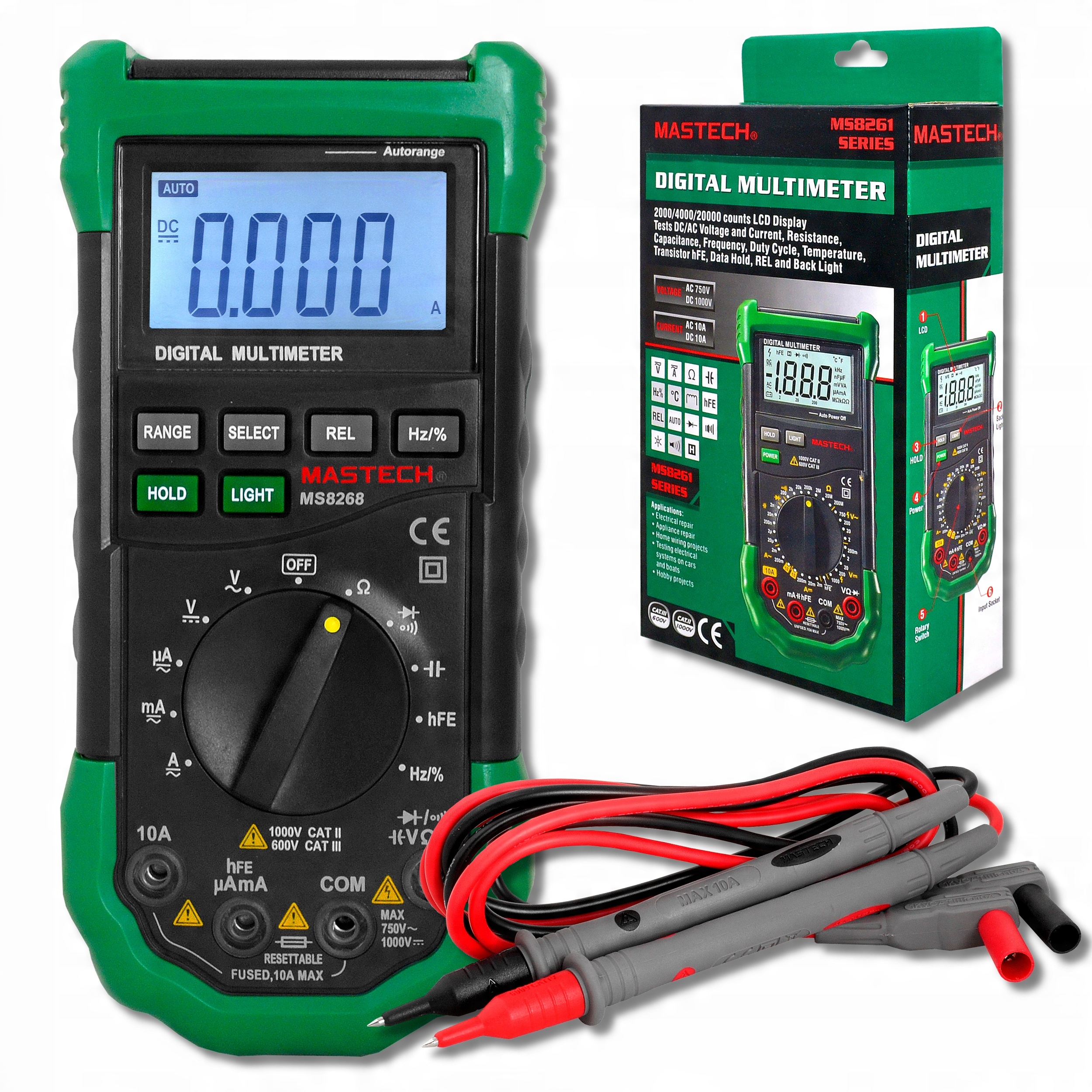 

Multimetr Miernik Cyfrowy LCD Mastech MS8268