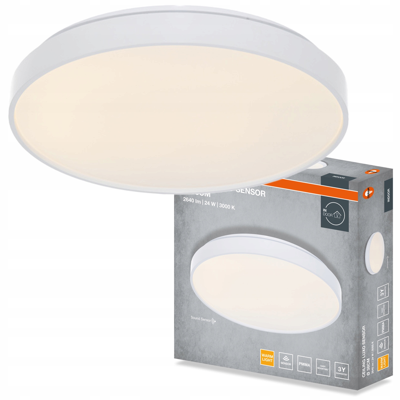 Stropní Svítidlo Led nástěnné svítidlo 24W 1320lm 3000K Kulatý bílé Luxo Osram
