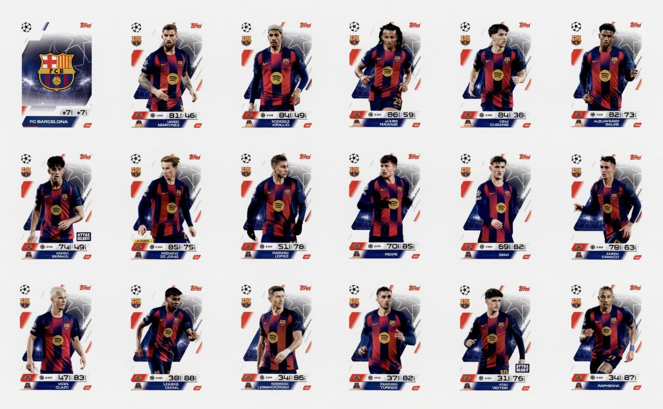 Fc Barcelona Topps Match Attax 2026 Komplet Fc Barcelona Zestaw 18 Kart