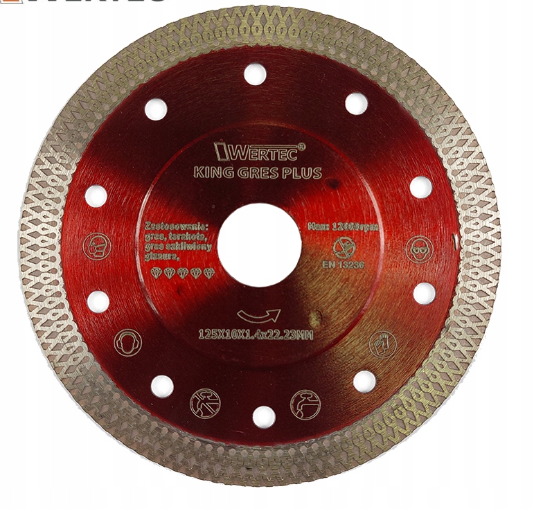 

Tarcza Diamentowa King Gres Plus 125x22,23 Wertec