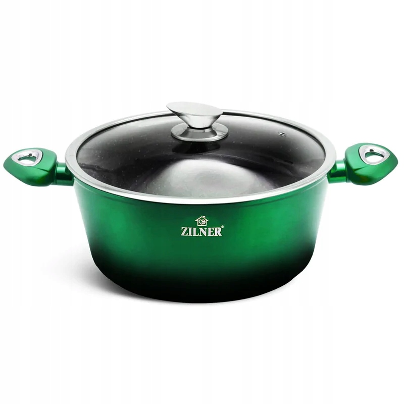 Zestaw garnków Zilner zielone kiwi 15 ele. Linia Cherry Red