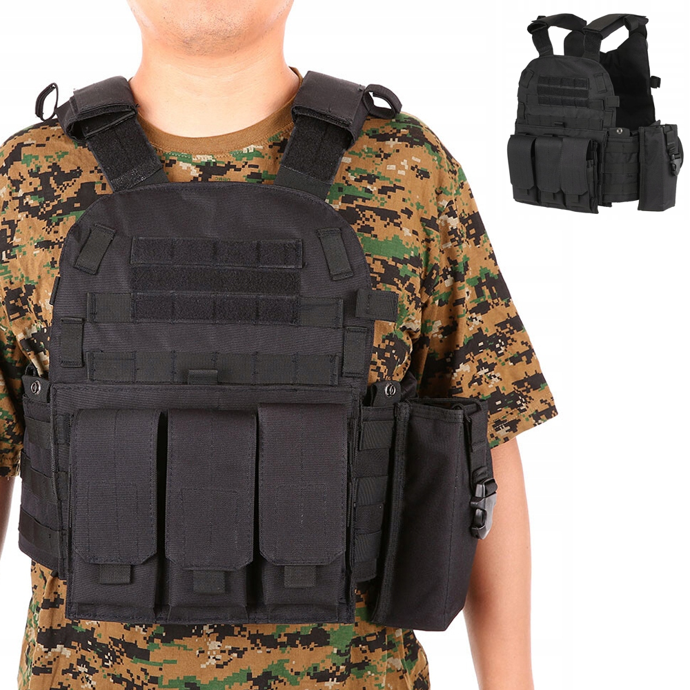 Vojenská taktická vesta Military Ochranná vesta černá