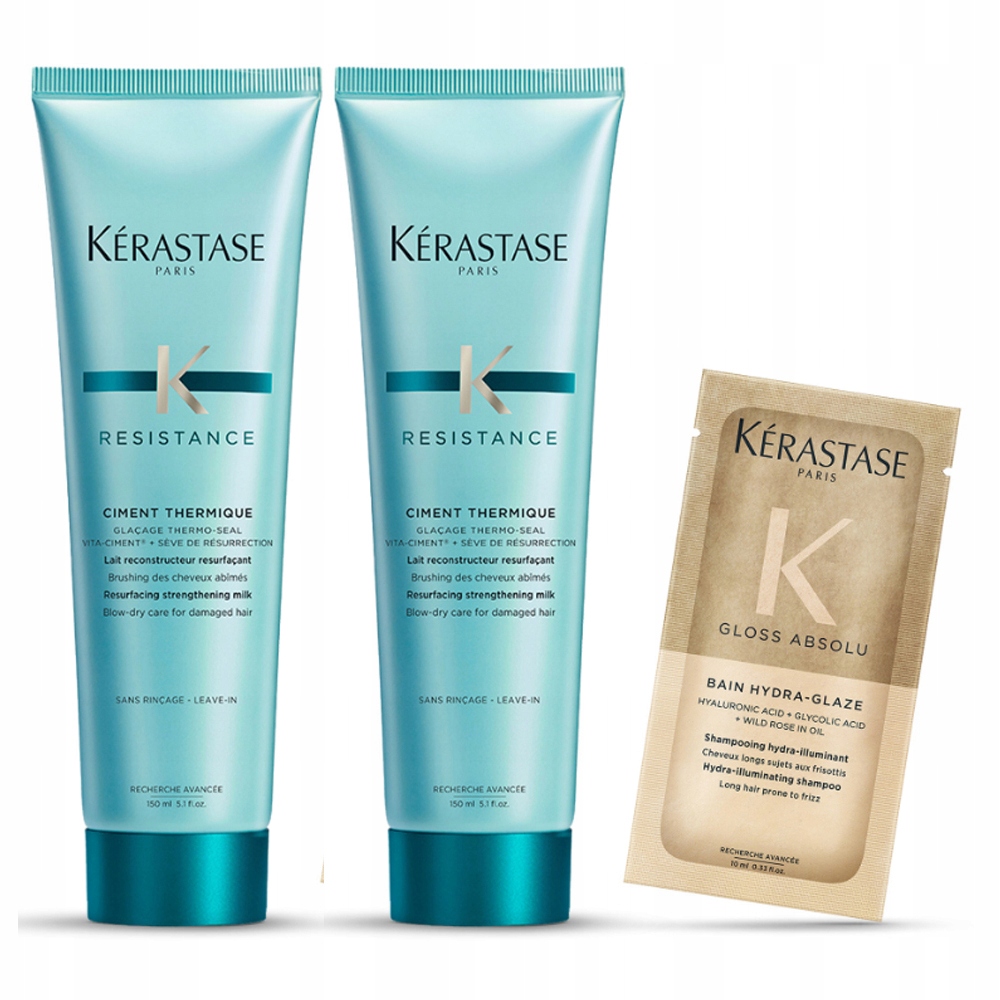 Kérastase Resistance Zestaw Odbudowujący Cement Termiczny 150ml x2 +Prezent