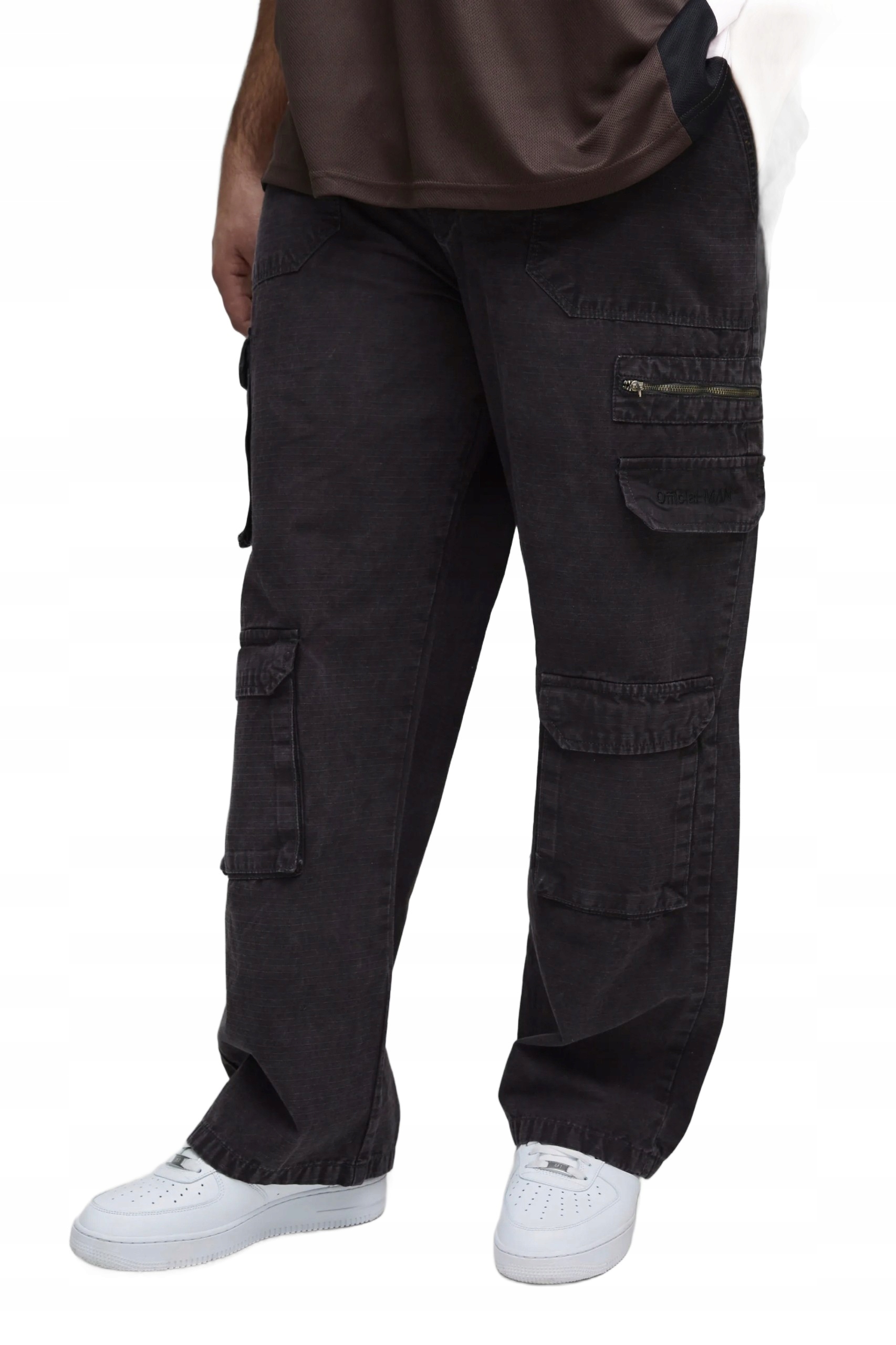 Boohooman Pánské Cargo Kalhoty Černé S Kapsami A Zipem 42 Z3A