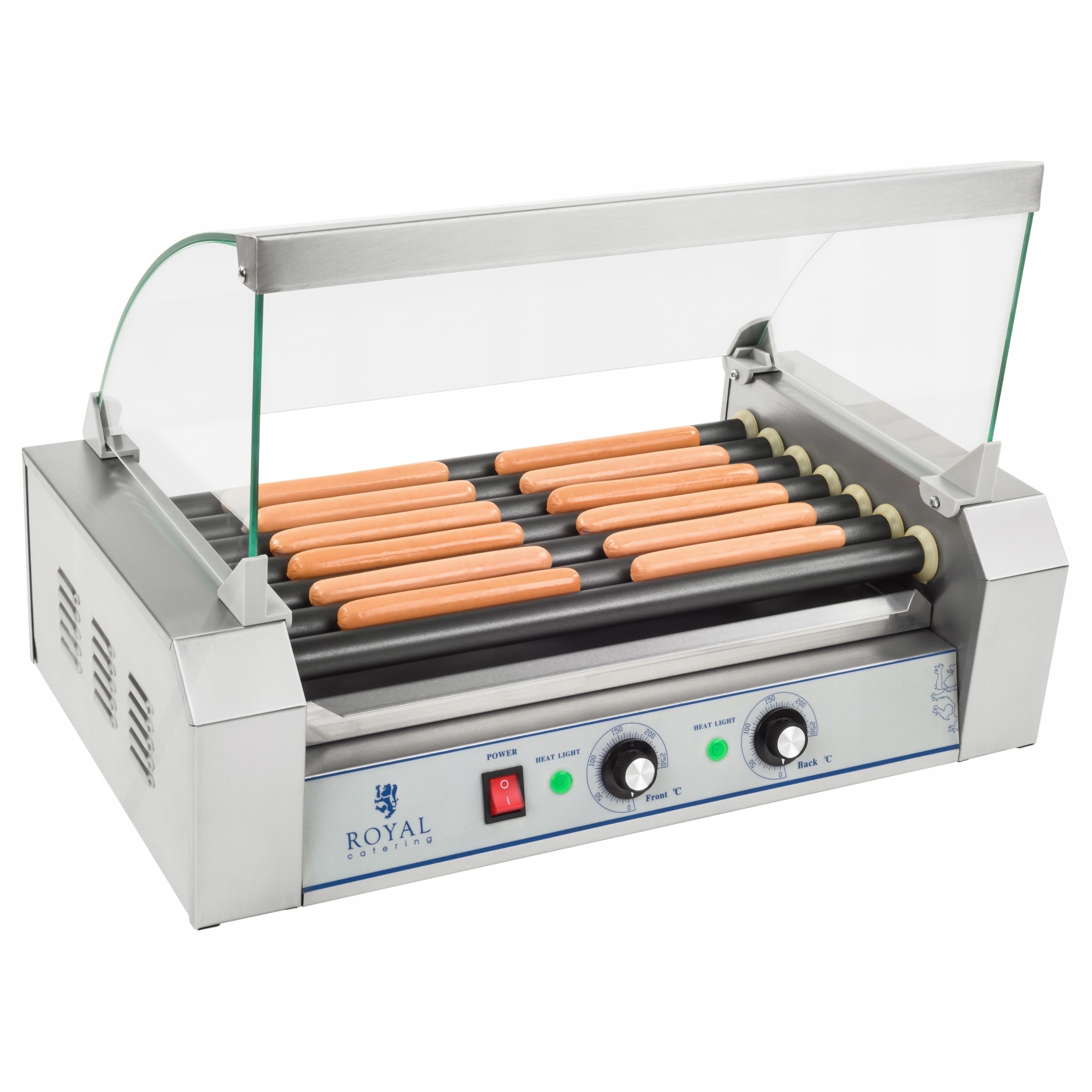Rolovací gril s rolovacím sklem Roller Grill s válečky z teflonu 7T